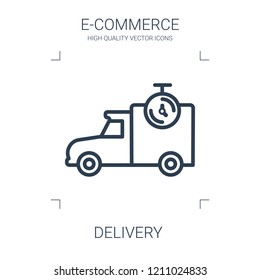 delivery icon. high quality line delivery icon on white background. from e commerce collection flat trendy vector delivery symbol. use for web and mobile