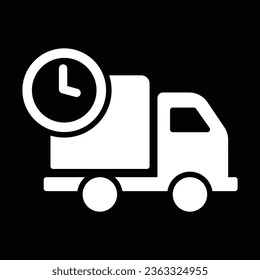 Delivery icon isolated on black background