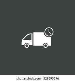delivery icon isolated on black background