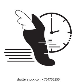 Delivery icon isolated on white background, Feet, Vector illustration