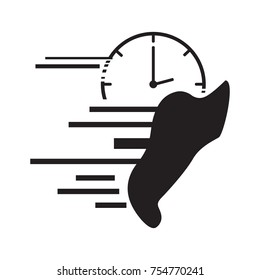Delivery icon isolated on white background, Feet, Vector illustration