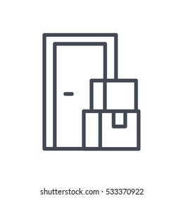 delivery icon line door package