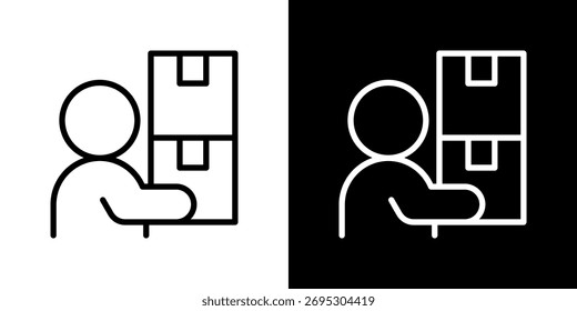 Ilustración vectorial de estilo de línea de icono de entrega