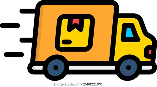 Delivery Icon Lineal Color Vector Illustration