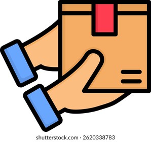 Ilustración vectorial de color lineal del icono de entrega