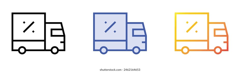 icono de entrega. Diseño de estilo de relleno lineal, azul y degradado aislado sobre fondo blanco
