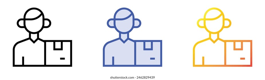 delivery icon. Linear, Blue Fill and Gradient Style Design Isolated On White Background