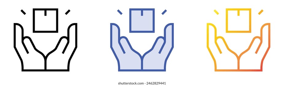 delivery icon. Linear, Blue Fill and Gradient Style Design Isolated On White Background
