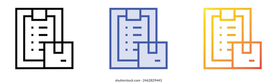 delivery icon. Linear, Blue Fill and Gradient Style Design Isolated On White Background