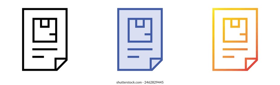 Liefersymbol. Lineares, blaues Füllungs- und Verlaufsstil-Design auf weißem Hintergrund