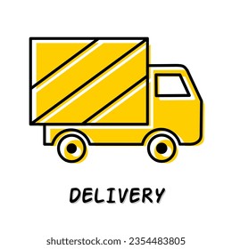 Delivery icon logo design isolated on white background.