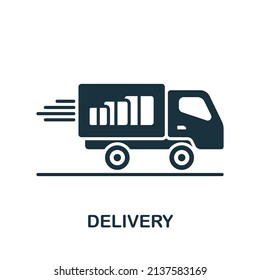 Delivery icon. Monochrome simple icon for templates, web design and infographics