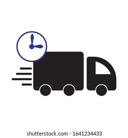 delivery icon, on time fast truck, shipped cargo