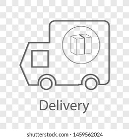 Delivery icon on transparency background. Flat style vector illustration.