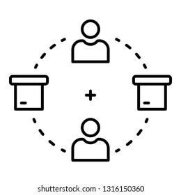 Delivery icon. Outline delivery vector icon for web design isolated on white background