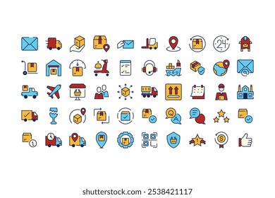 Delivery Icon Pack Color Style Version