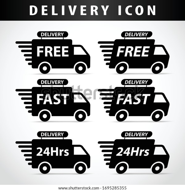 Delivery icon pack, Fast Delivery, Free\
Delivery, 24Hrs\
Delivery