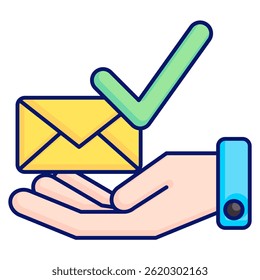 Icono de entrega representado por el símbolo de entrega Estilo de color lineal.
