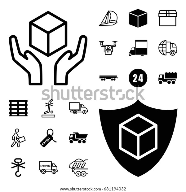 Delivery icon. set of 20 delivery
filled and outline icons such as truck, van, cargo box, cargo tag,
24 hours, handle with care, no standing nearby, courier,
box