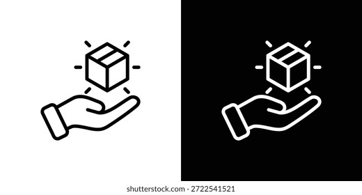 Conjunto de iconos de entrega en blanco y negro