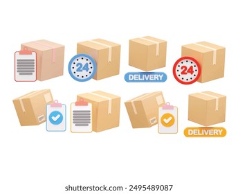 Delivery icon set illustration vector element