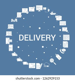 Delivery Icon Set. Infographic Vector Template