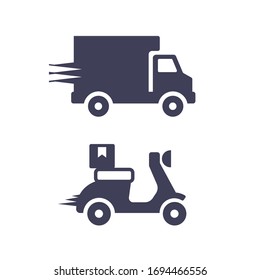 Delivery icon set isolated on white background. Vector illustration. EPS 10