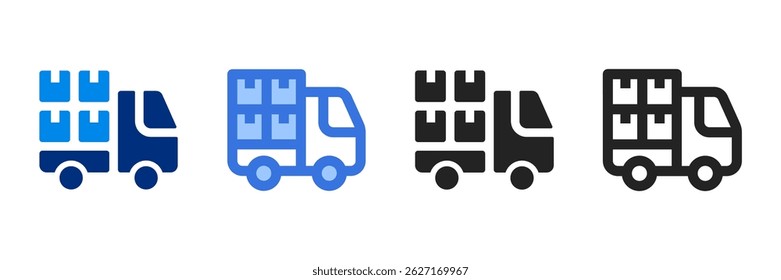 Delivery Icon Set Multiple Style Vector Illustration