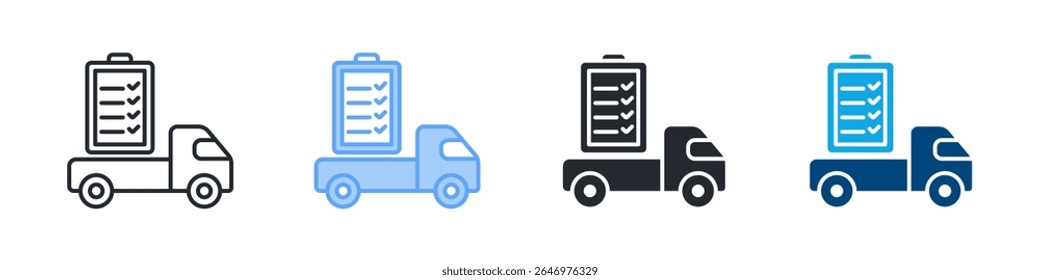 Delivery Icon Set Multiple Style. Designed In Outline, Blue, Glyph, Dual Tone