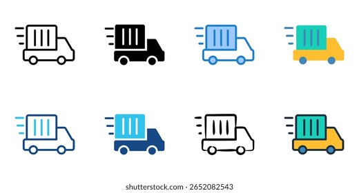 Delivery icon set multiple style collection 
