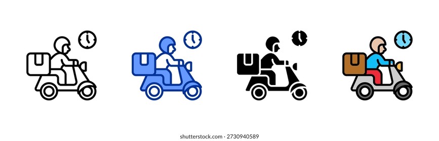 Delivery icon set multiple style collection