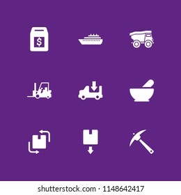delivery icon set. ship, box and kitchen pack vector icon for graphic design and web