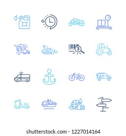 Delivery icon set and suv with pallet, anchor and ambulance. Agriculture car related delivery icon vector for web UI logo design.