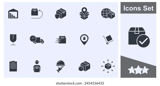 Delivery icon set symbol collection, logo isolated vector illustration