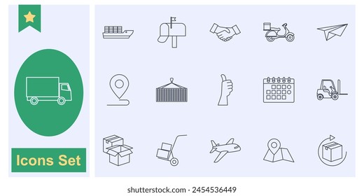 Delivery icon set symbol collection, logo isolated vector illustration