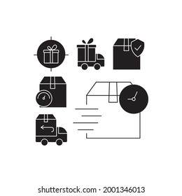 Delivery icon. Delivery set symbol vector elements for infographic web.