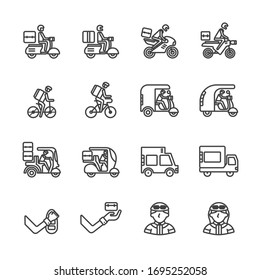 Delivery icon set/Flat icon set design, Out line vector icon set for design.