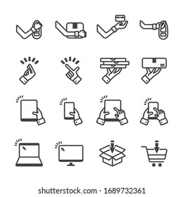 Delivery icon set/Shopping online icon set/Flat icon set design, Out line vector icon set for design.