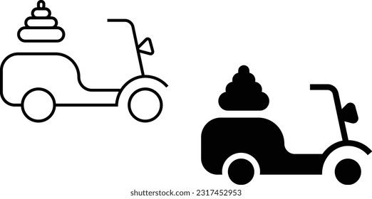 Hoja de iconos de entrega, línea de estilo plana simple y de diseño sólido Isolated vectorial ilustración en fondo blanco. Para aplicaciones, logotipo, sitios web, símbolo , UI, UX, gráfico y diseño web. EPS 10.
