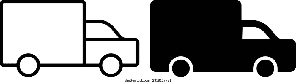 Hoja de iconos de entrega, línea de estilo plana simple y de diseño sólido Isolated vectorial ilustración en fondo blanco. Para aplicaciones, logotipo, sitios web, símbolo , UI, UX, gráfico y diseño web. EPS 10.