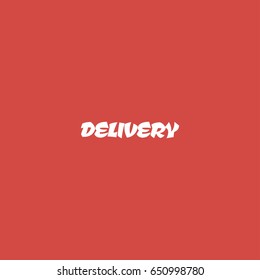 delivery icon. sign design. red background