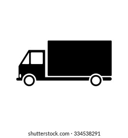 Delivery icon silhouette shipping truck isolated on white background vector illustration