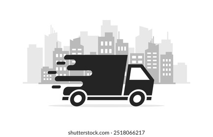Icono de entrega. Estilo de silueta. Icono de Vector.