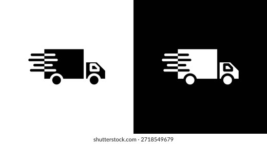 Ilustración vectorial de silueta de icono de entrega estilo plano aislado
