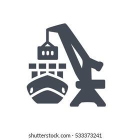 Delivery Icon Solid Container Shipping Ship silhouette