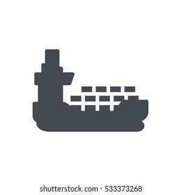 Delivery Icon Solid Ship Cargo silhouette