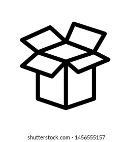 Delivery Icon , Template Logo Design Emblem Isolated Illustration , Delivery Car Box Free Transport , Outline Solid Background White
