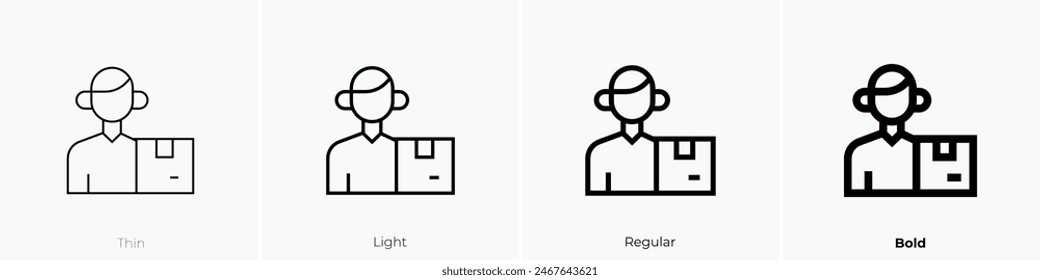delivery icon. Thin, Light Regular And Bold style design isolated on white background