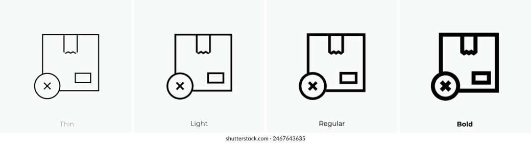 delivery icon. Thin, Light Regular And Bold style design isolated on white background