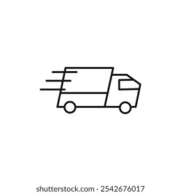 Icono de la entrega Arte de línea delgada aislado